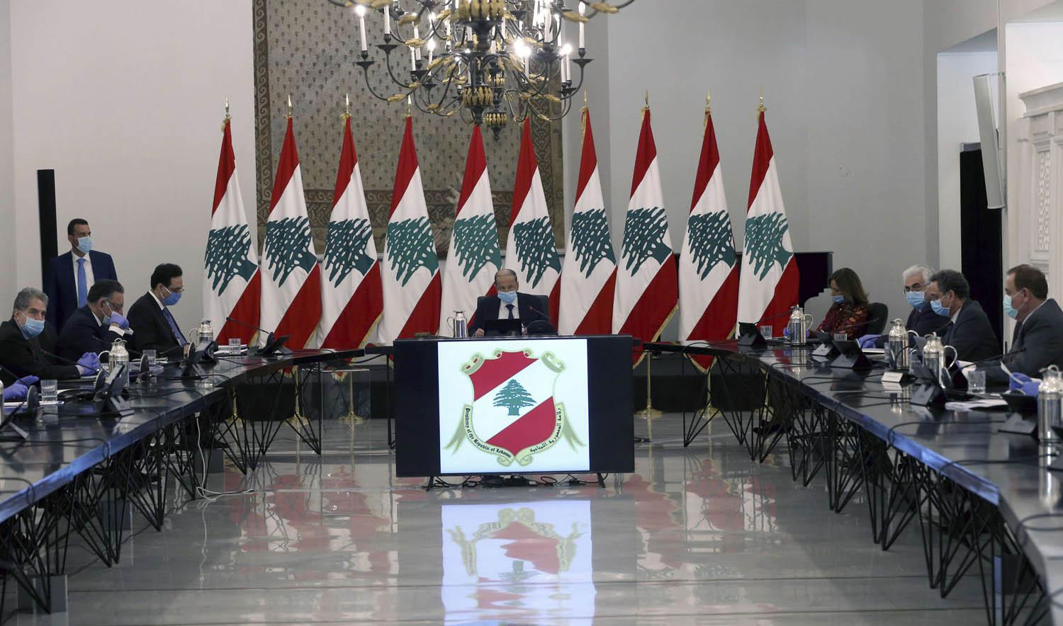 اجتماع للحكومة اللبنانية برئاسة الرئيس اللبناني ميشال عون