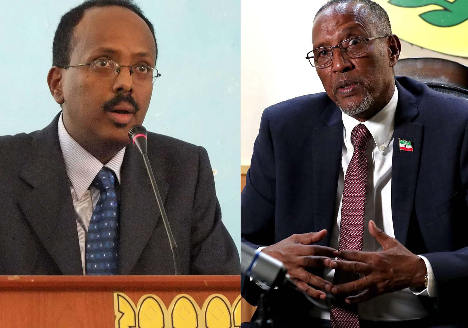 Somali President Farmajo (L) and Somaliland President Bihi
