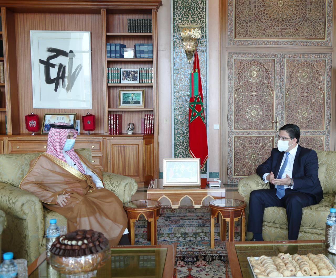 وزيرا الخارجية المغربي ناصر بوريطة والسعودي الامير فيصل بن فرحان