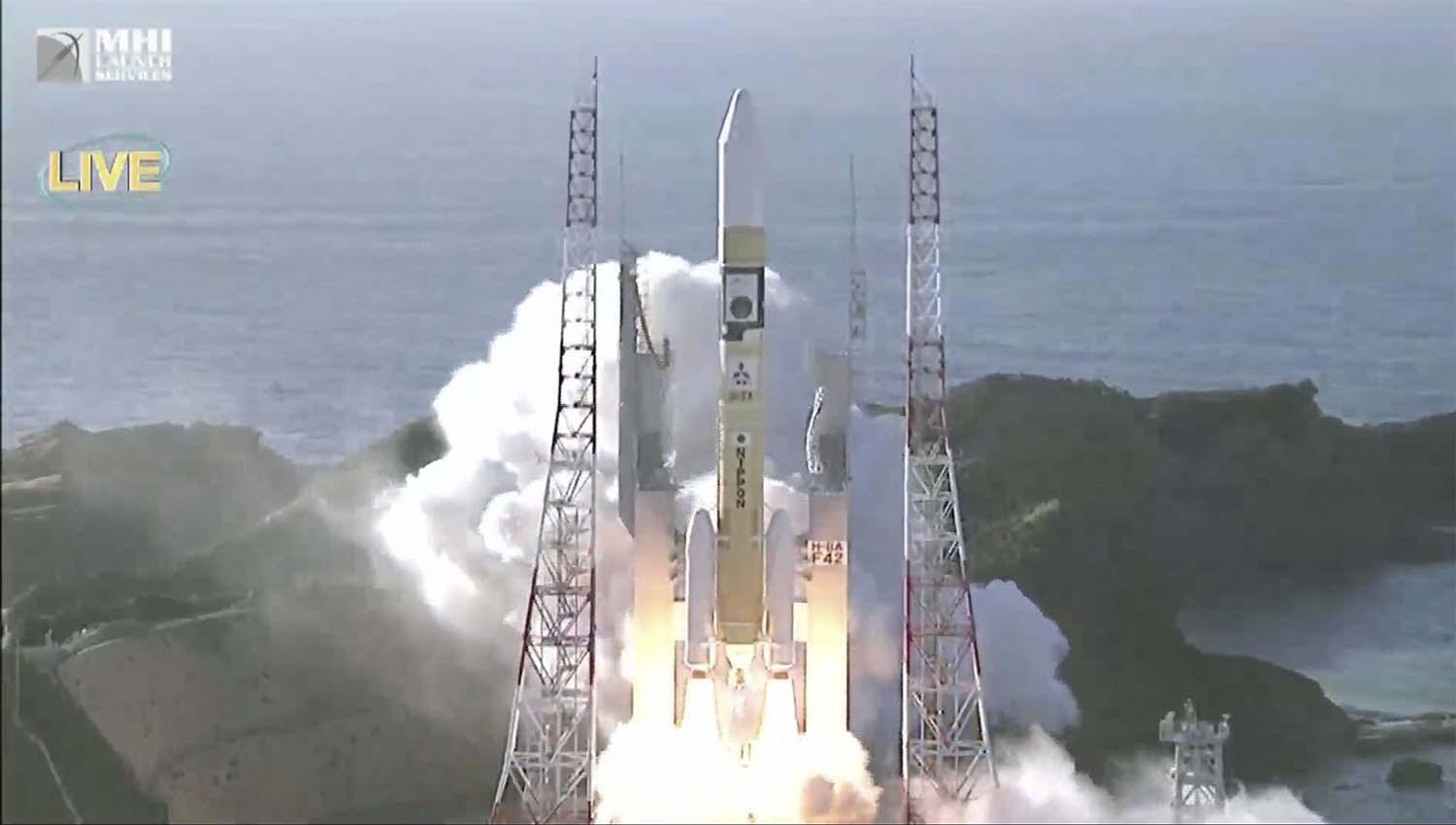 H-IIA rocket with United Arab Emirates' Mars orbiter Hope lifts off from Tanegashima Space Center in Minamitane