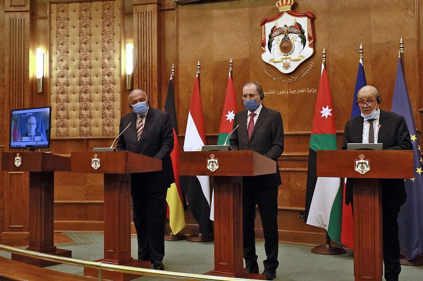 اجتماع وزراء خارجية مصر والأردن وفرنسا وألمانيا والممثل الخاص للاتحاد الأوروبي
