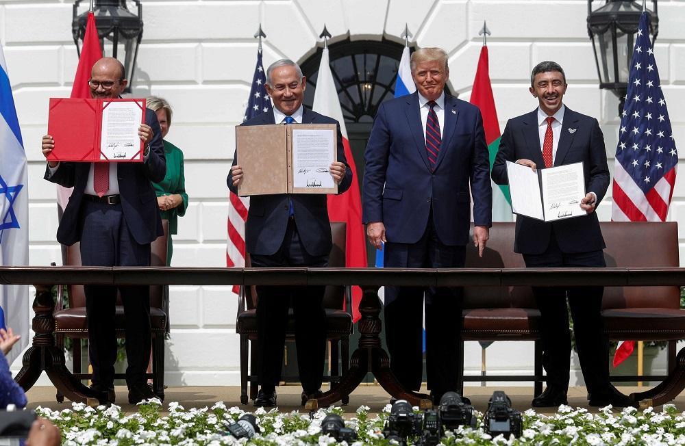 توقيع اتفاقيتي السلام بين اسرائيل والامارات والبحرين