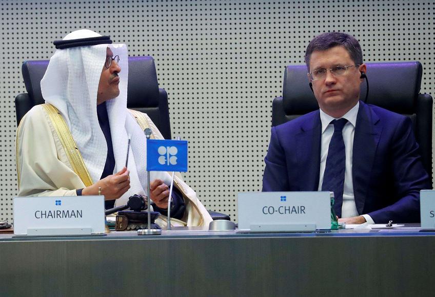 وزيرا الطاقة الروسي ألكسندر نوفاك والسعودي الأمير عبدالعزيز بن سلمان