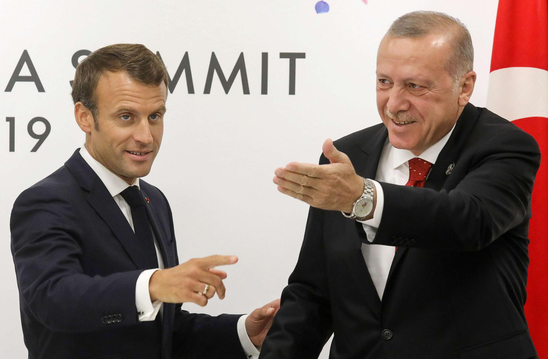 الرئيسان التركي رجب طيب اردوغان والفرنسي امانويل ماكرون
