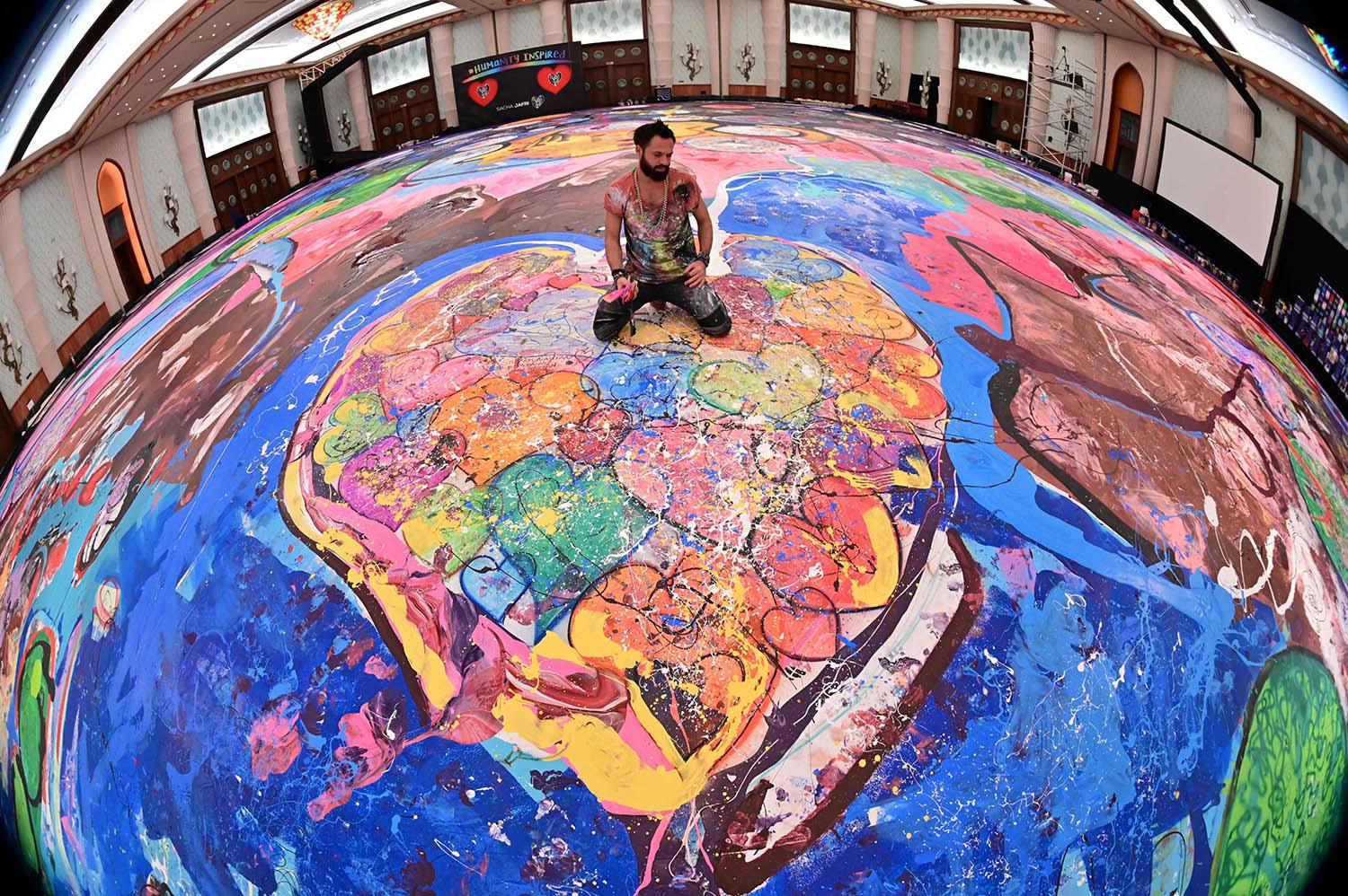 Jafri hopes world's largest art canvas sparks humanitarian movement 
