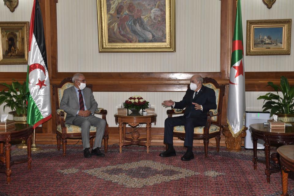 الرئيس الجزائري عبدالمجيد تبون وابراهيم غالي زعيم البوليساريو