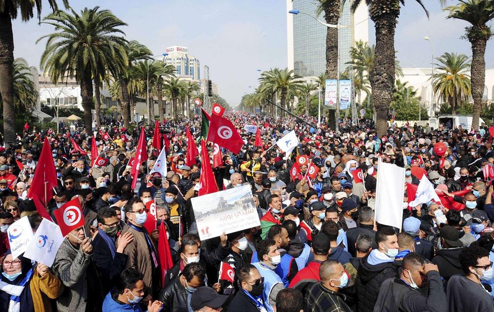 مسيرة أنصار حركة النهضة التونسية