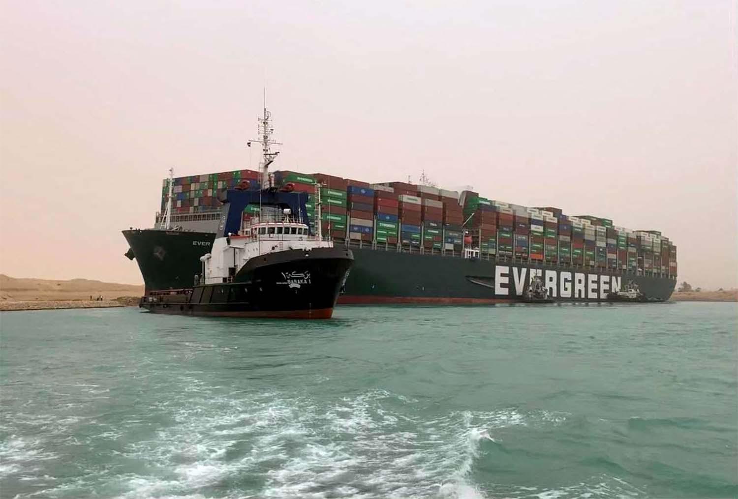 MV Ever Given lodged sideways, impeding all traffic across the waterway of Egypt's Suez Canal