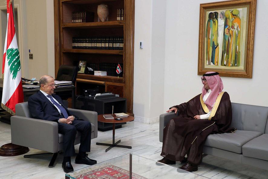 أول لقاء بين السفير السعودي وليد البخاري والرئيس اللبناني ميشال عون منذ 2019