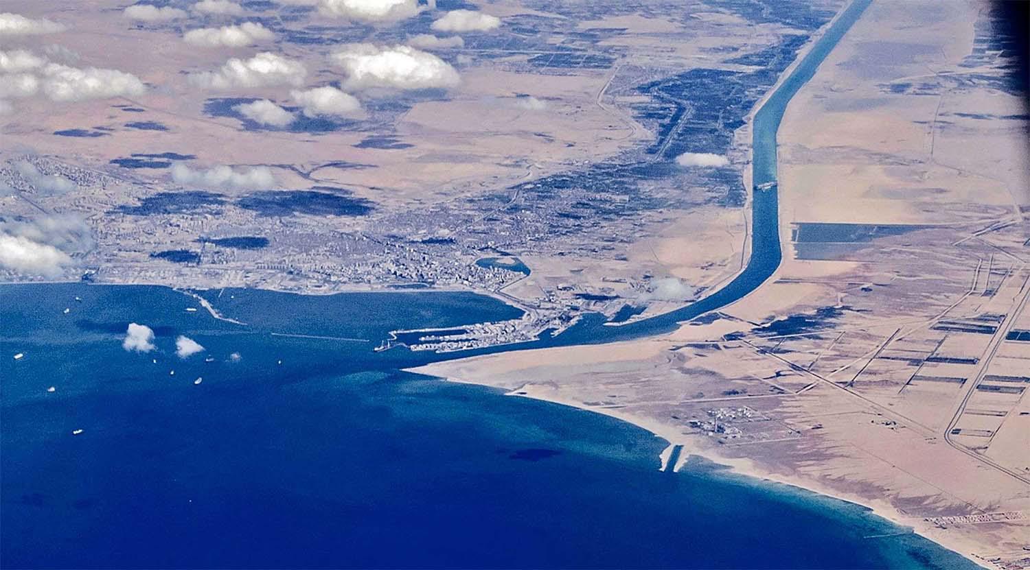 About 10% of world trade flows through the Suez Canal