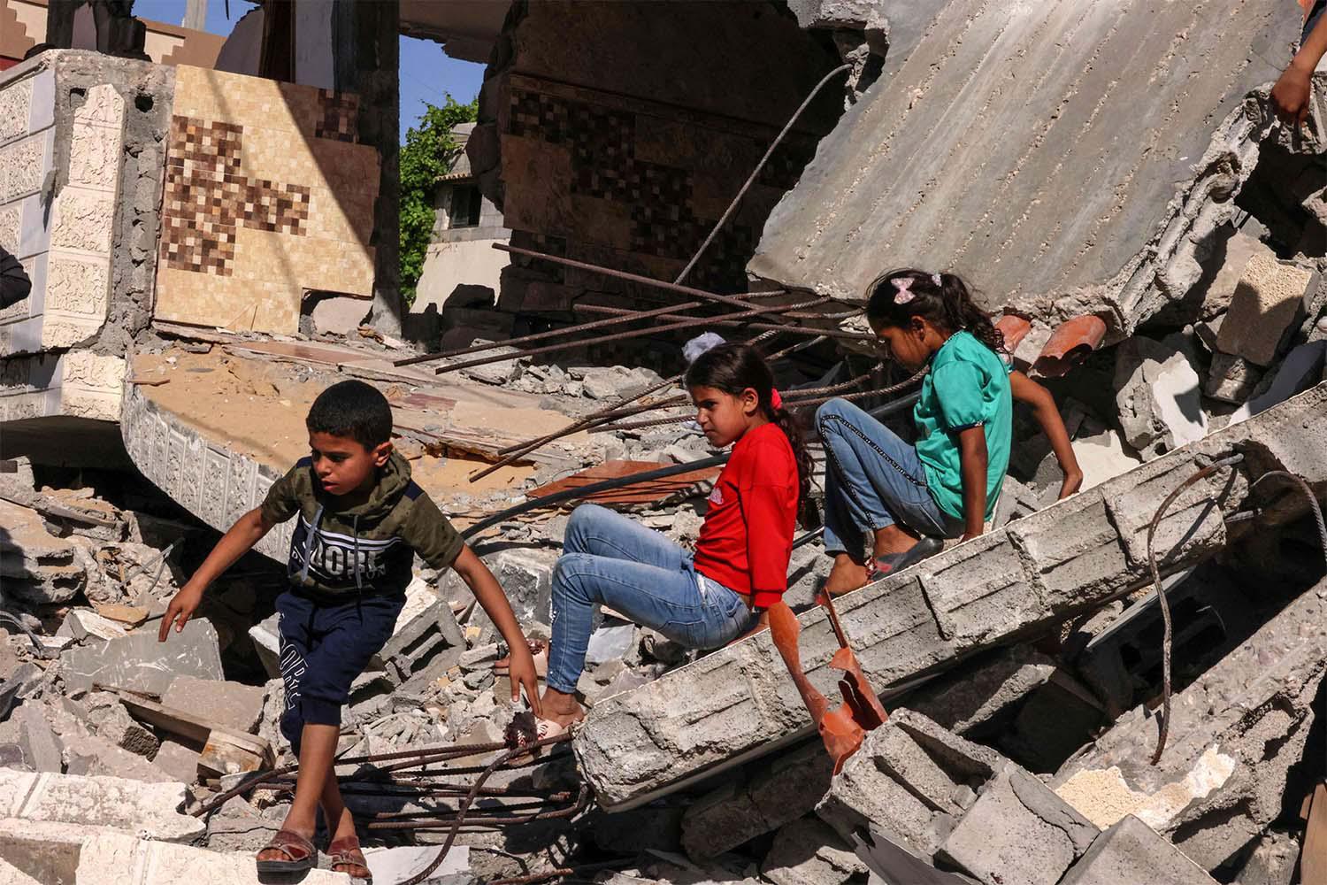Israel pounded Gaza, destroying many buildings inhabited by civilians