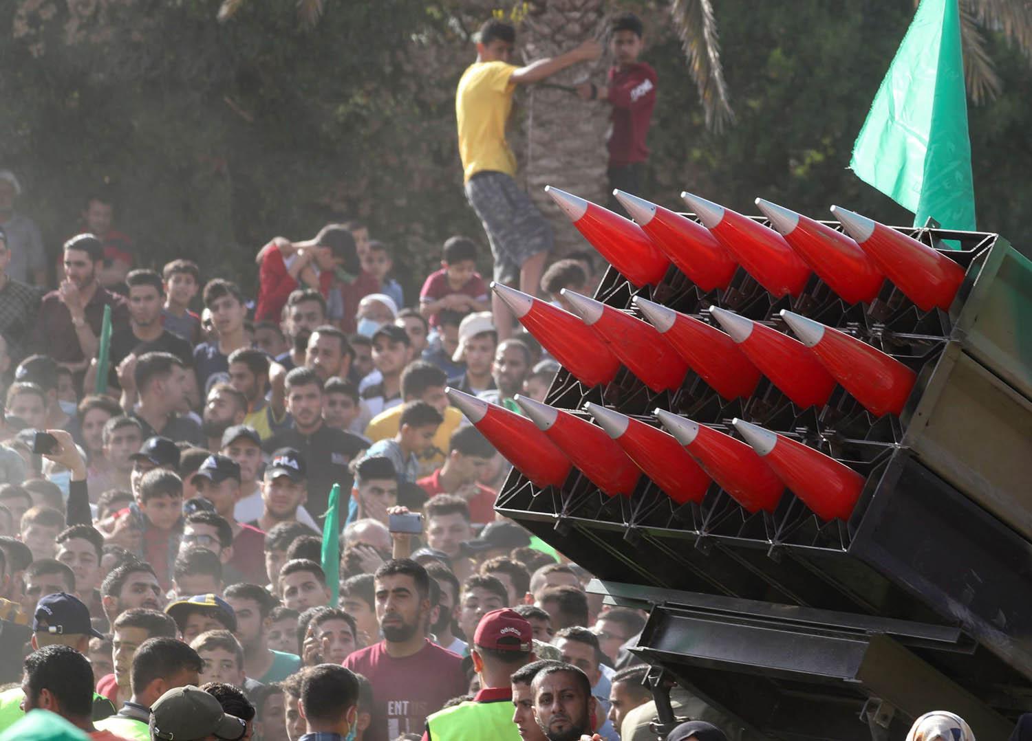استعراض لصواريخ حماس في غزة