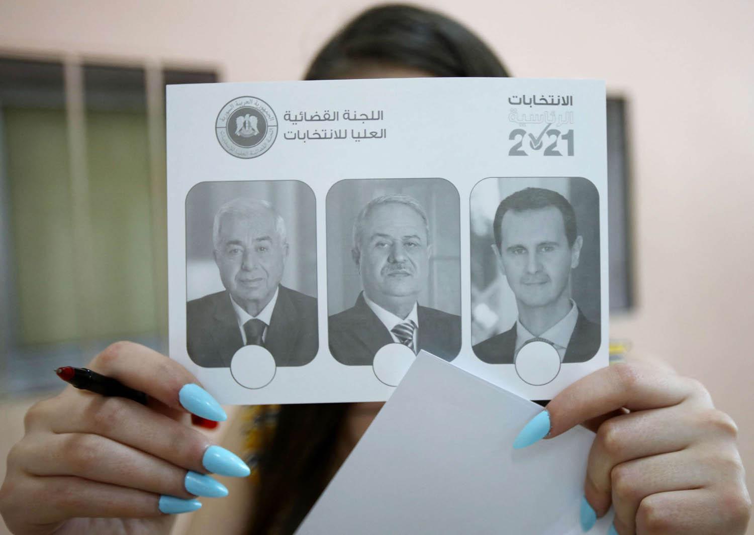 بطاقة انتخابية للرئاسيات السورية