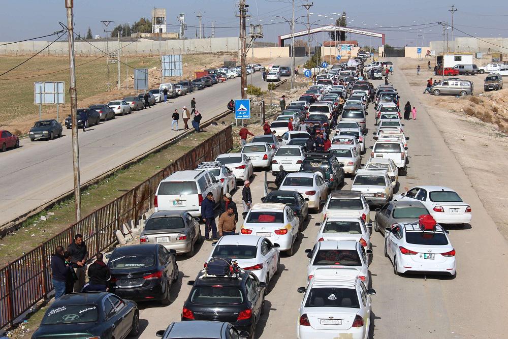 معبر نصيب الحدودي مع سوريا يعتبر شريان مهم لاقتصاد الأردن
