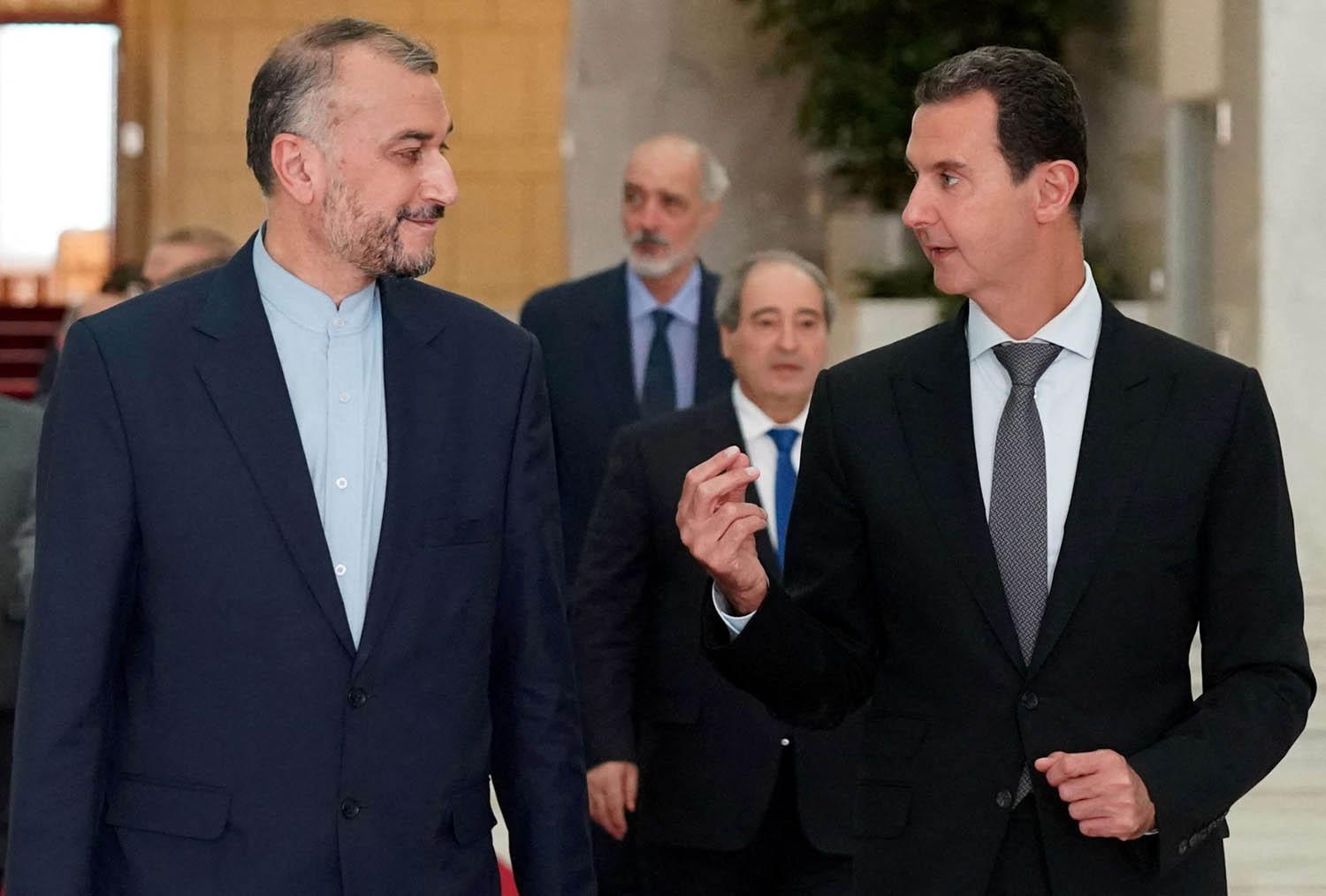 الرئيس السوري بشار الأسد يستقبل وزير الخارجية الإيراني حسين أمير عبداللهيان