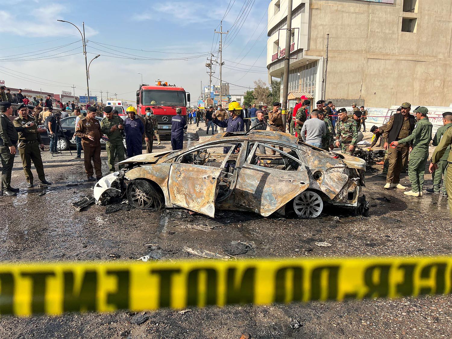 A motorcycle bomb attack rocked Basra