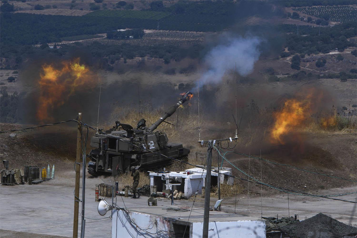 Israeli tank on the border with Lebanon 