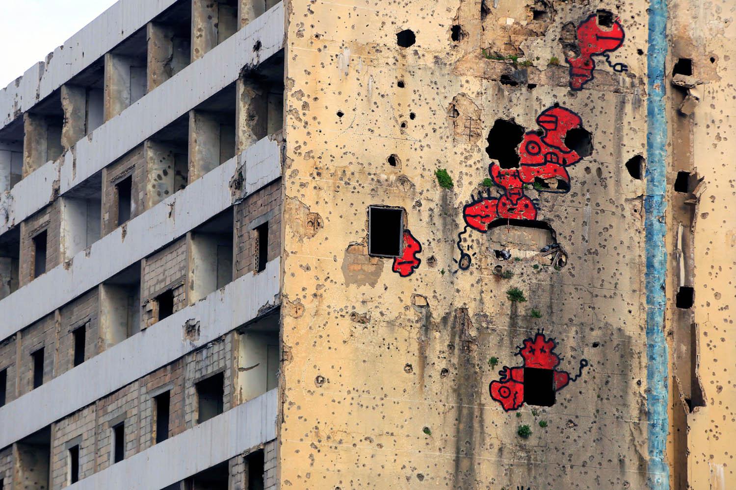 اثار الحرب الأهلية لا تزال موجود على أبنية من زمن الحرب الأهلية