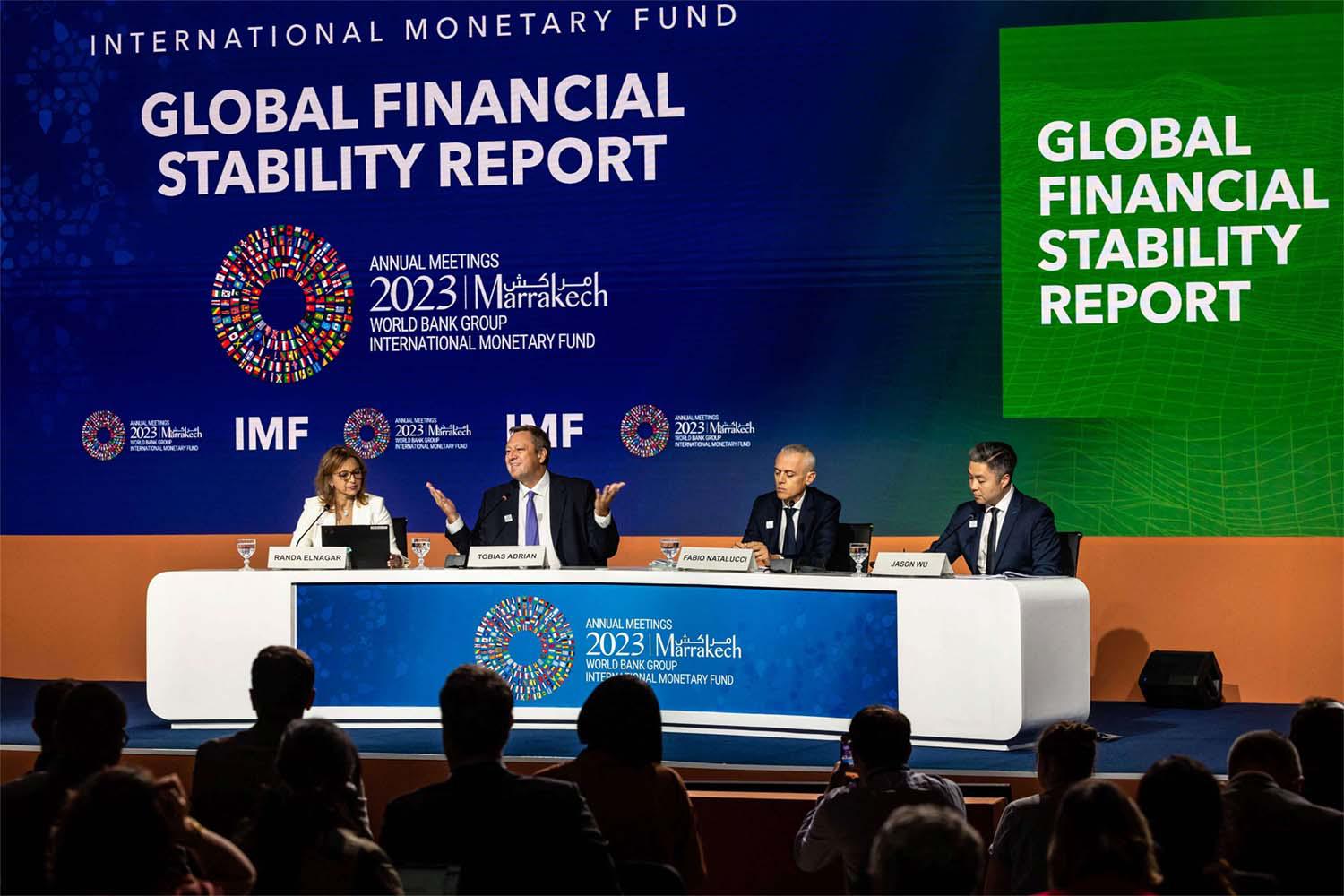 Tobias Adrian (2nd left), Financial Counsellor and Director of the Monetary and Capital Markets Department of the IMF