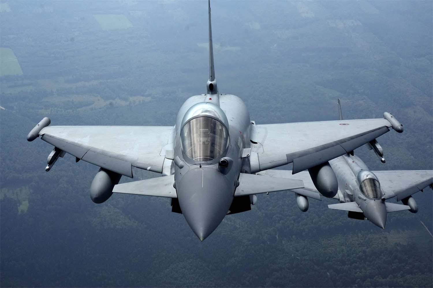 The Eurofighter Typhoon jets are built by a consortium of Germany, Britain, Italy and Spain