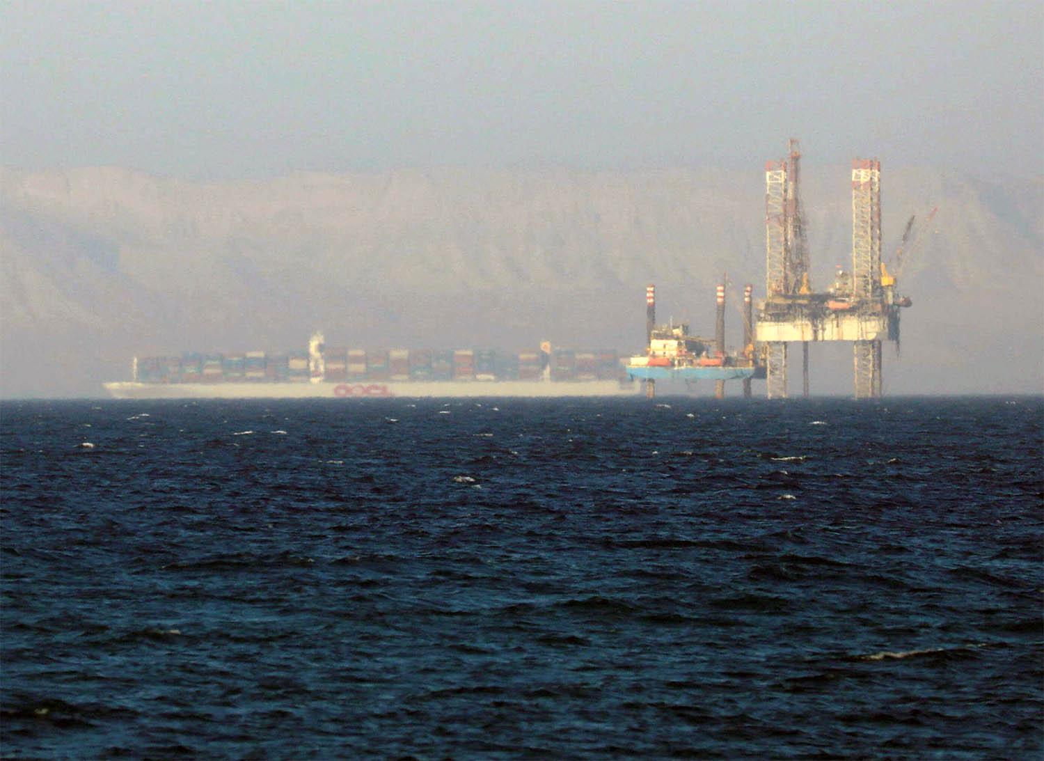 An oil platform at the Gulf of Suez 