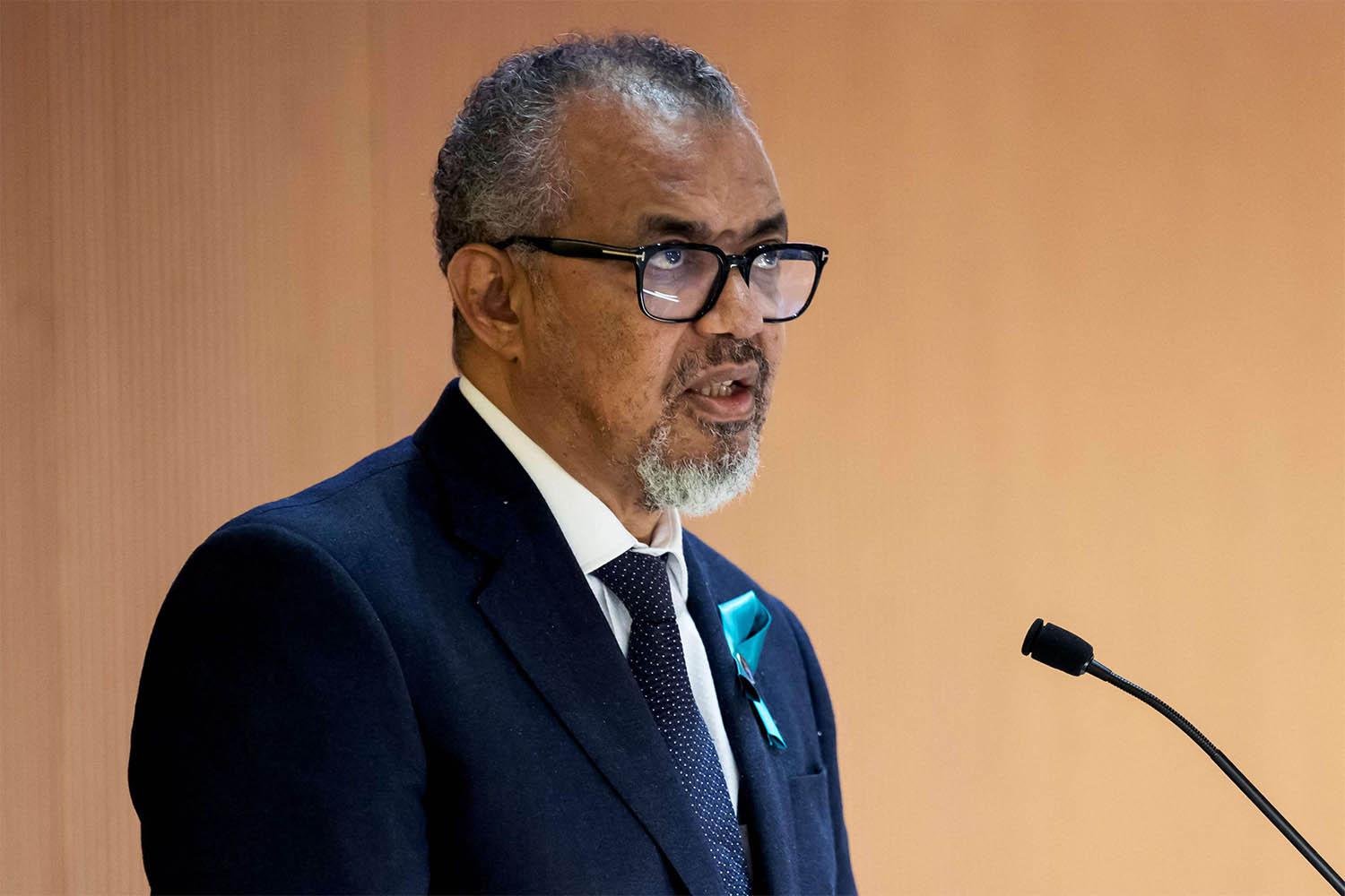 World Health Organization Director-General Tedros Adhanom Ghebreyesus 