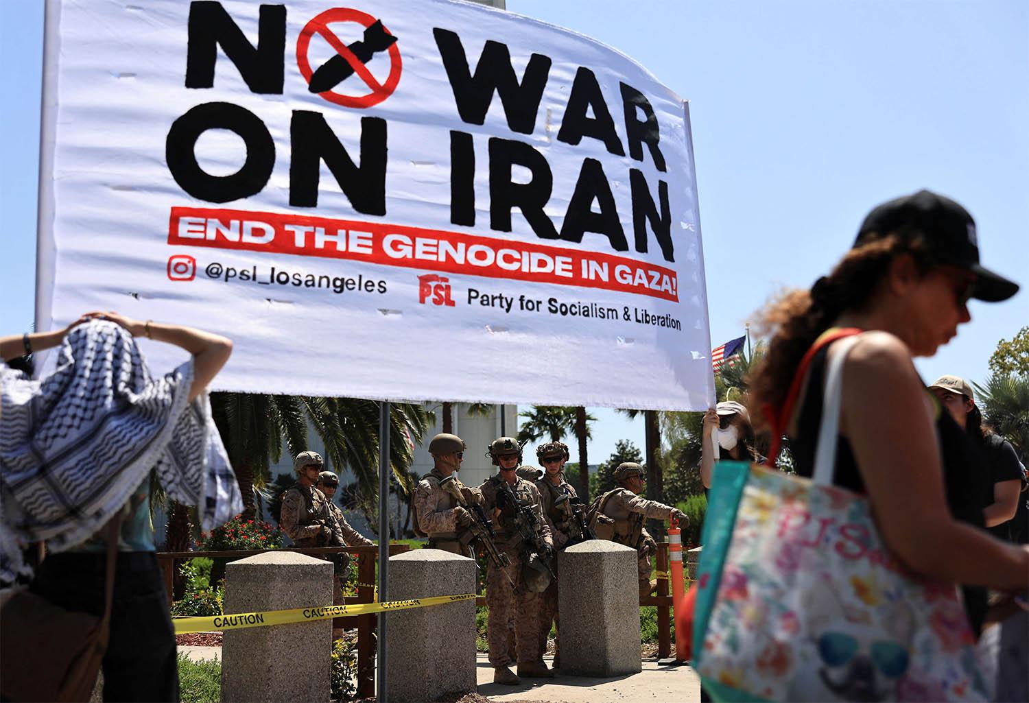 Pockets of anti-war protesters began taking to the streets in US cities