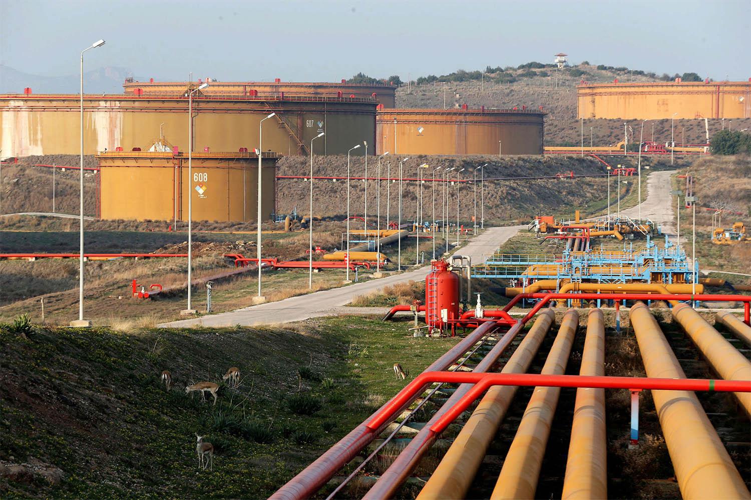 Oil tanks at Turkeys Mediterranean port of Ceyhan