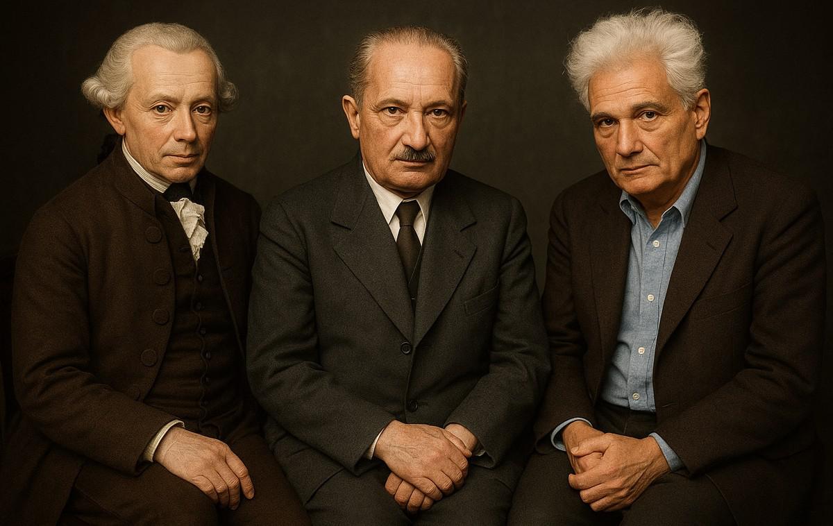 إيمانويل كانط، مارتن هايدغر، وجاك دريدا