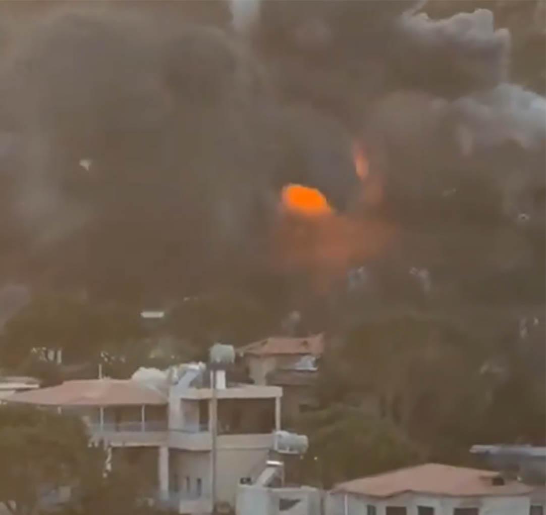 Bombardment of a house in southern Lebanon