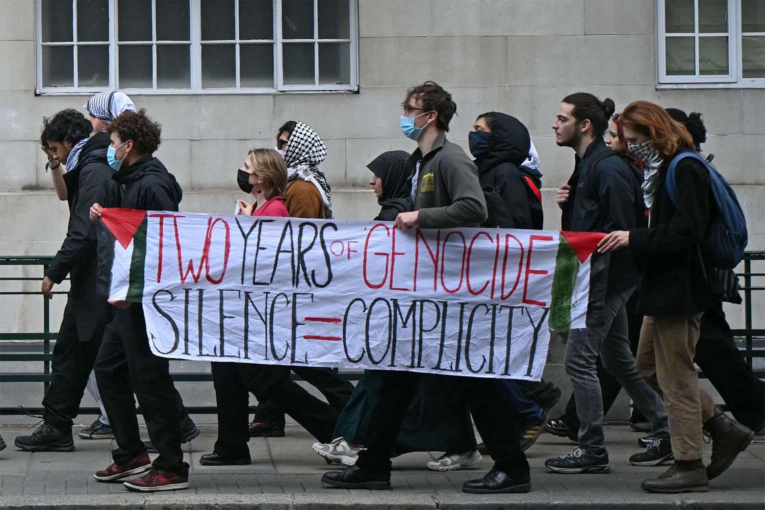 Meanwhile, protests against Israel's war on Gaza continue across the world