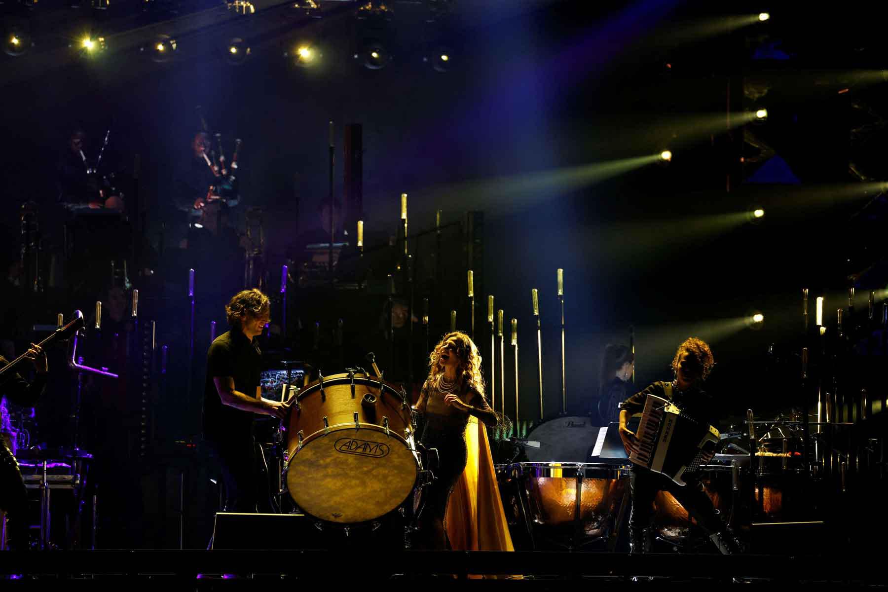 Musicians perform during German composer and music producer Hans Zimmers live concert as part of Riyadh Season, January 24, 2025. 
