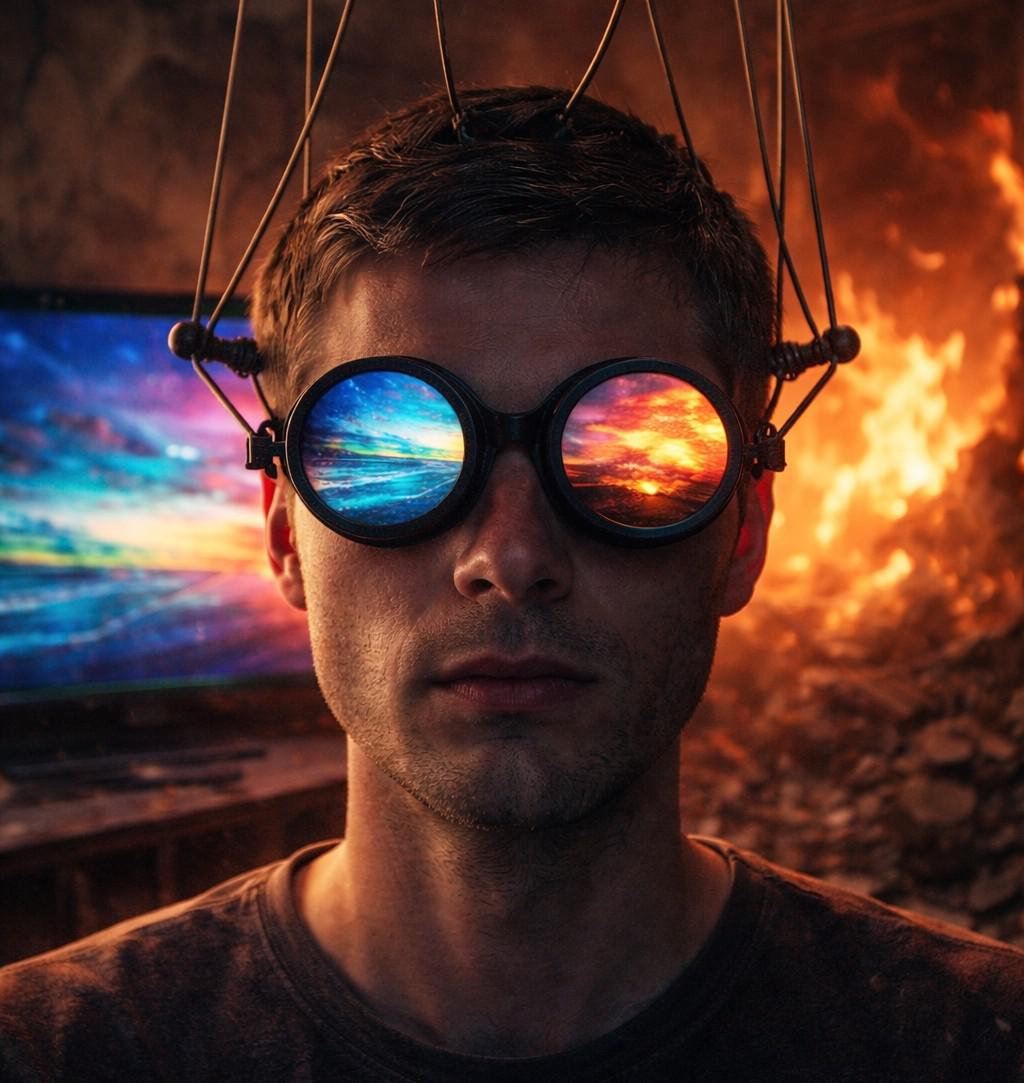 شخص يجلس أمام شاشة تلفاز 