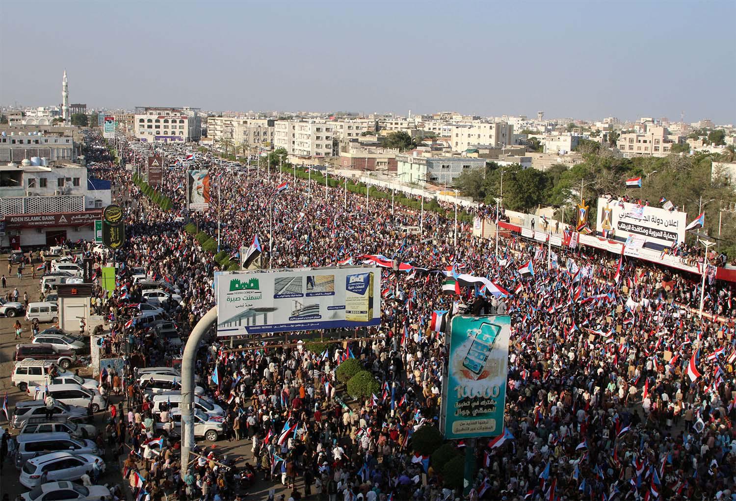 The Saturday rally in Aden showed a huge support for the Southern Transitional Council