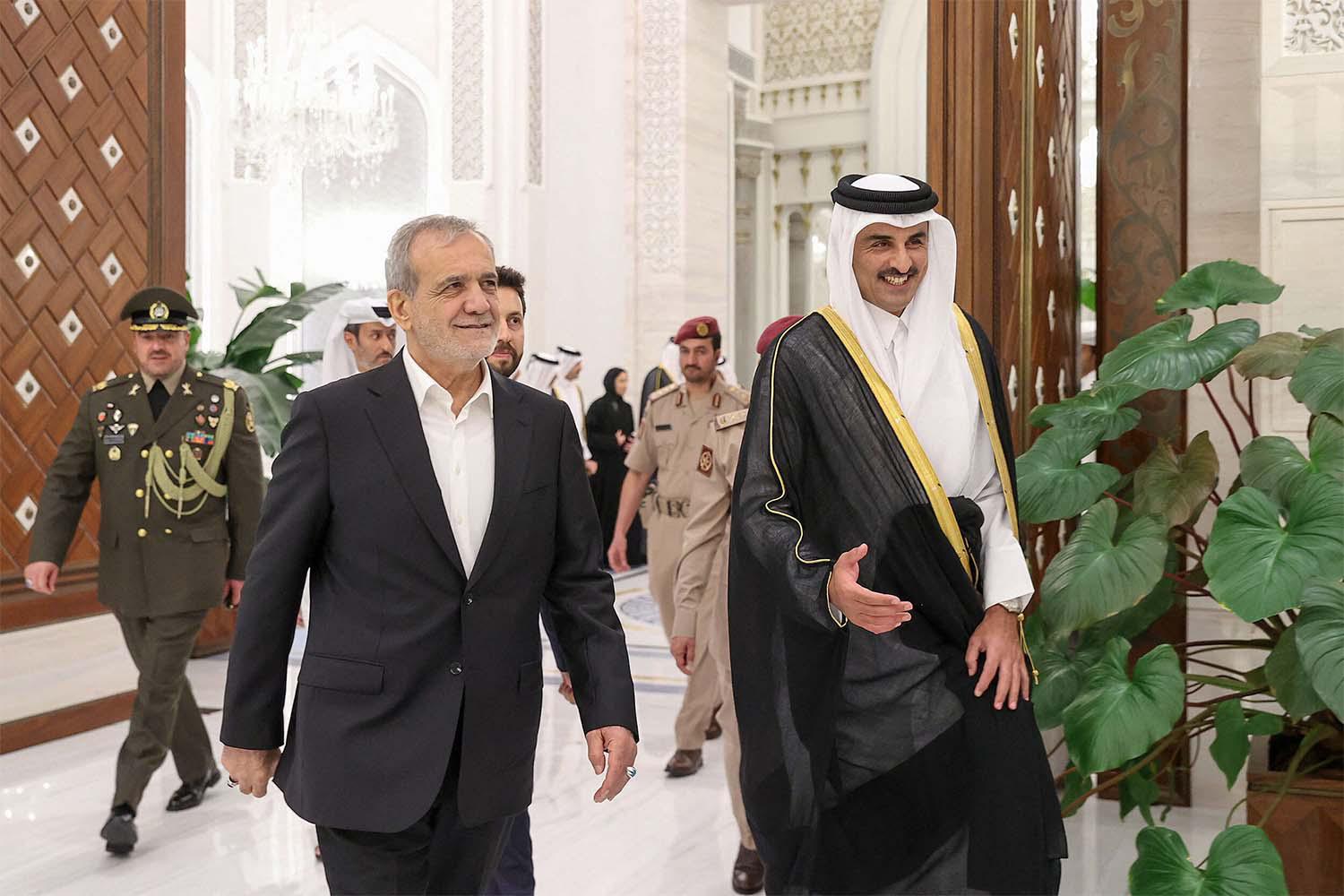 Sheikh Tamim and Pezeshkian stressed that dialogue and diplomacy remain essential tools for resolving regional issues