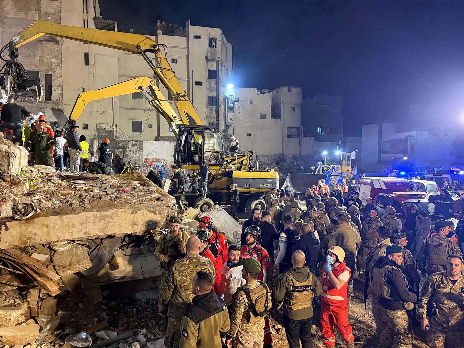 Rescue workers and residents had so far recovered three people alive from under the rubble