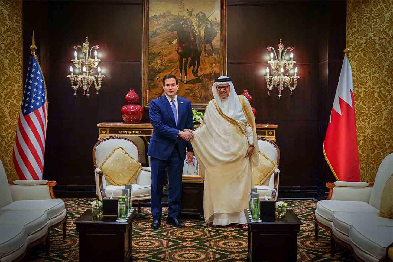 US Secretary of State Marco Rubio meets Bahrain's Foreign Minister, Abdullatif bin Rashid Al-Zayani in Manama