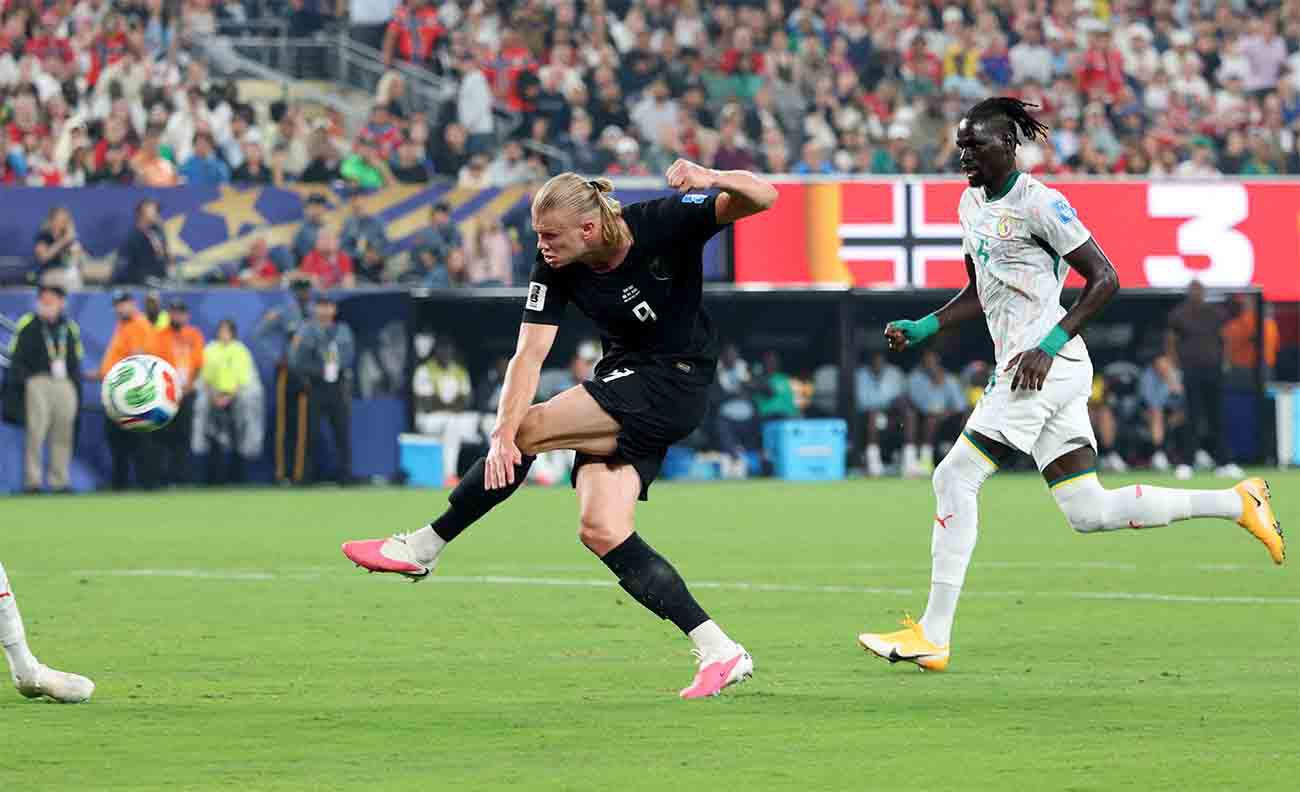 Haaland has scored four goals in two World Cup matches