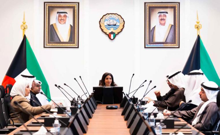 Kuwait’s Minister of Public Works Noura al-Mashaan presides over the 39th meeting of the Ministerial Committee for Monitoring the Implementation of Major Projects. 